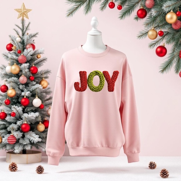 Joy Sweatshirt Faux Yarn simple but pretty White S M L XL XXL Soft realistic 3D - Picture 8 of 13
